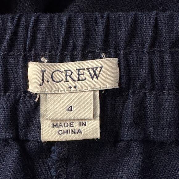 J. Crew Factory SZ 4 Cuffed Pants Linen Blend Pocket Mid-Rise Drawstring Pull-On - Picture 7 of 8